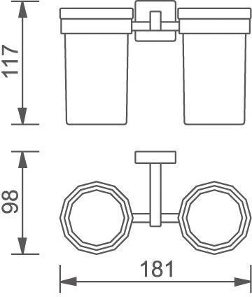 Стакан Aquanet 4784D двойной, хром