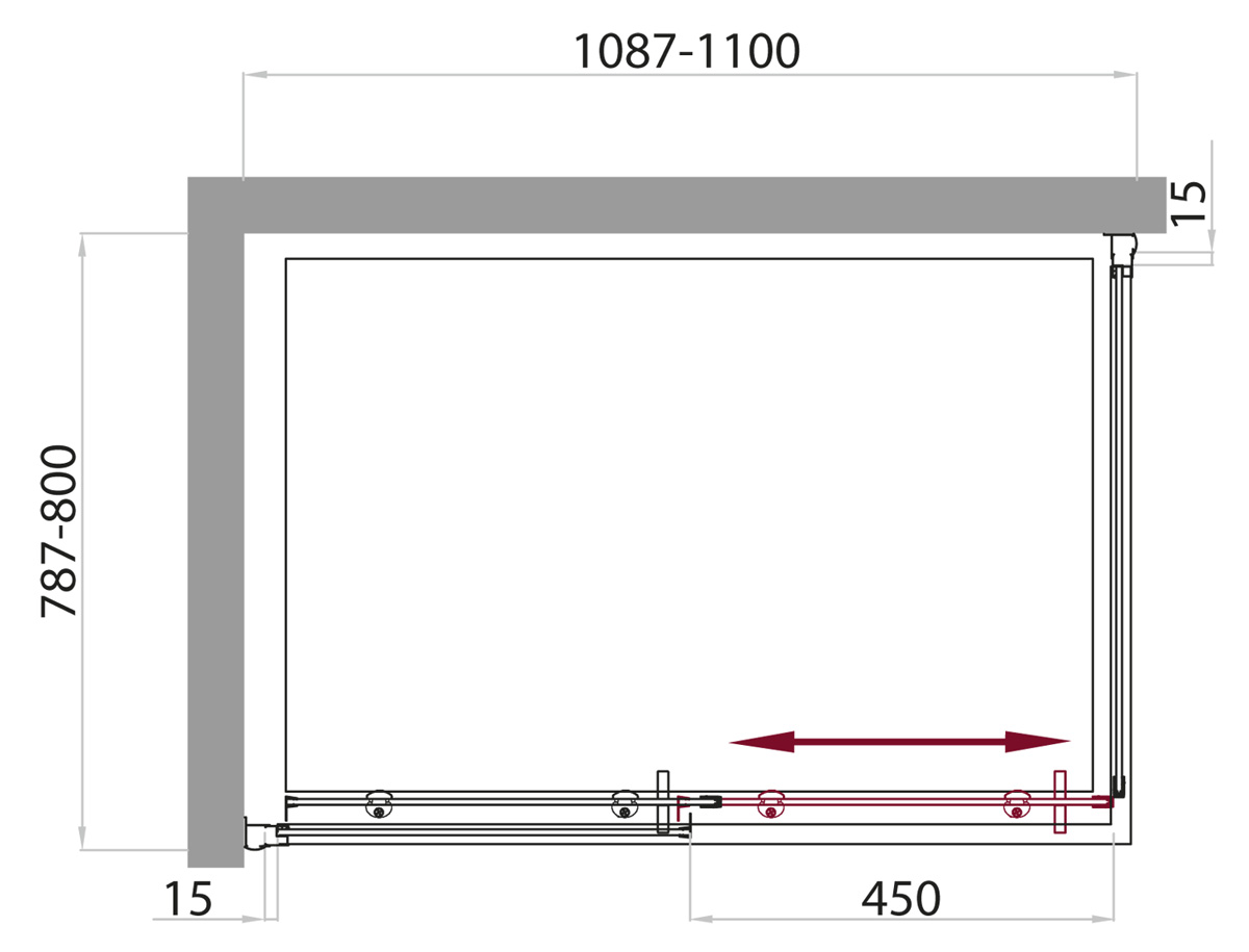 Душевой уголок BelBagno Uno 110x80см UNO-AH-1-110/80-M-Cr профиль хром, стекло матовое