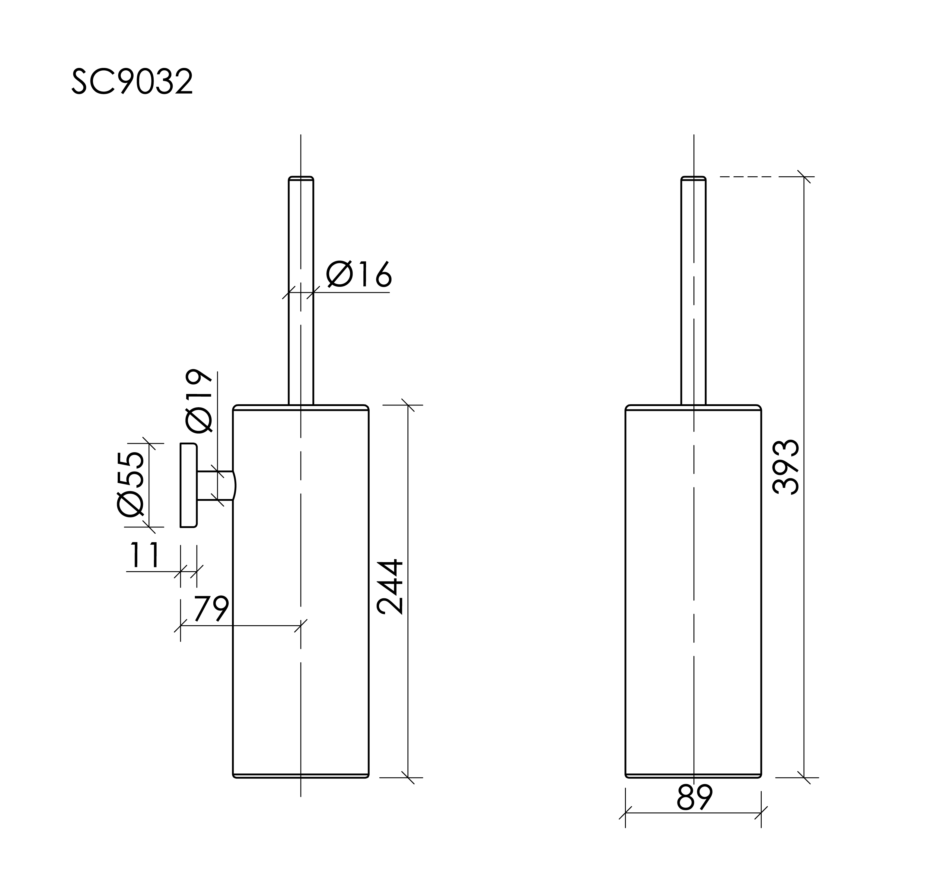Ершик Sancos Base SC9032CH хром