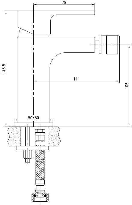 Смеситель Aquanet Cubic SD90444-2 для биде