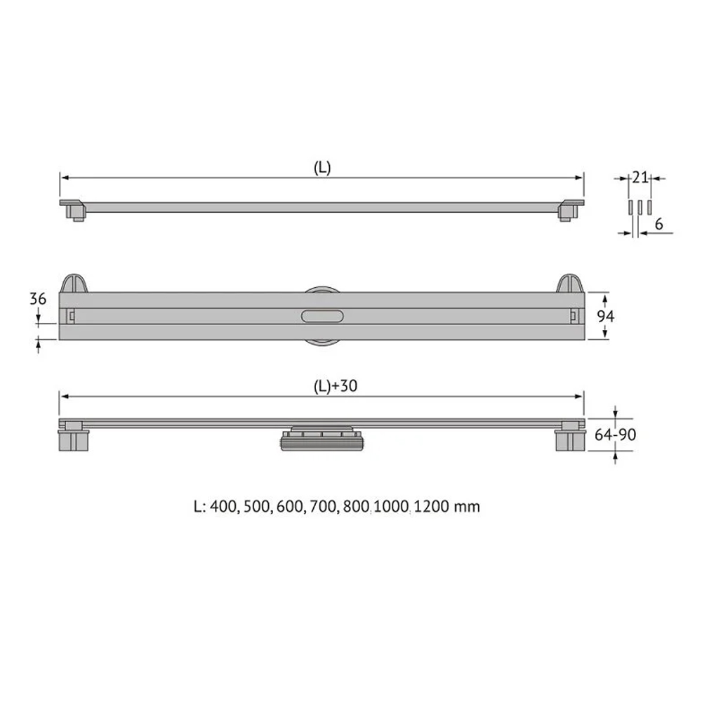 Душевой лоток Berges Super Slim 70 092053 золото глянец