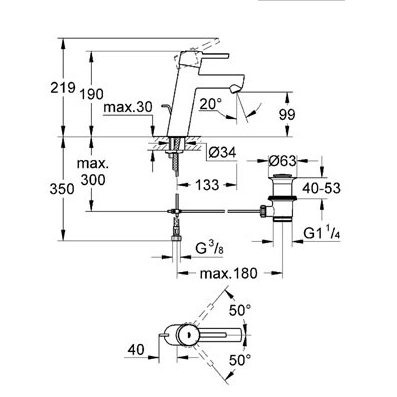 Смеситель для раковины Grohe Concetto 23450001 хром
