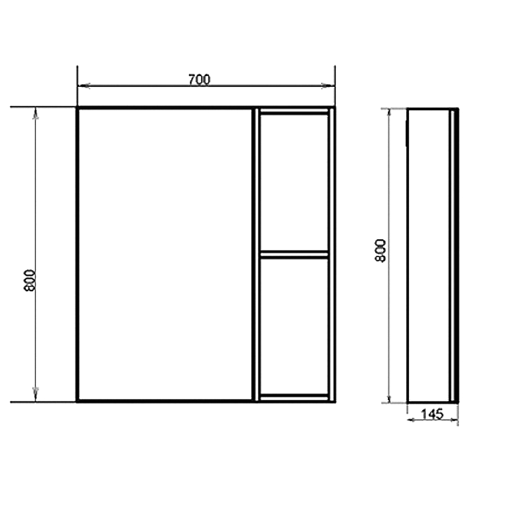 Зеркало-шкаф Comforty Осло 70 00-00006164CF бетон светлый