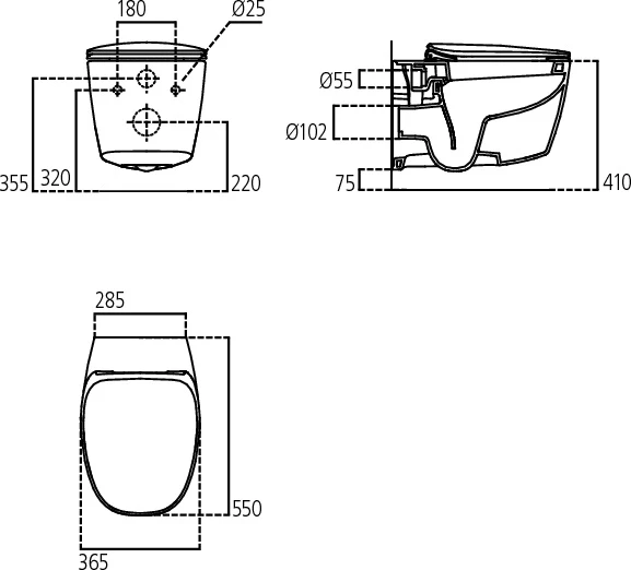 Чаша для унитаза подвесного Ideal Standard Dea AquaBlade T348801