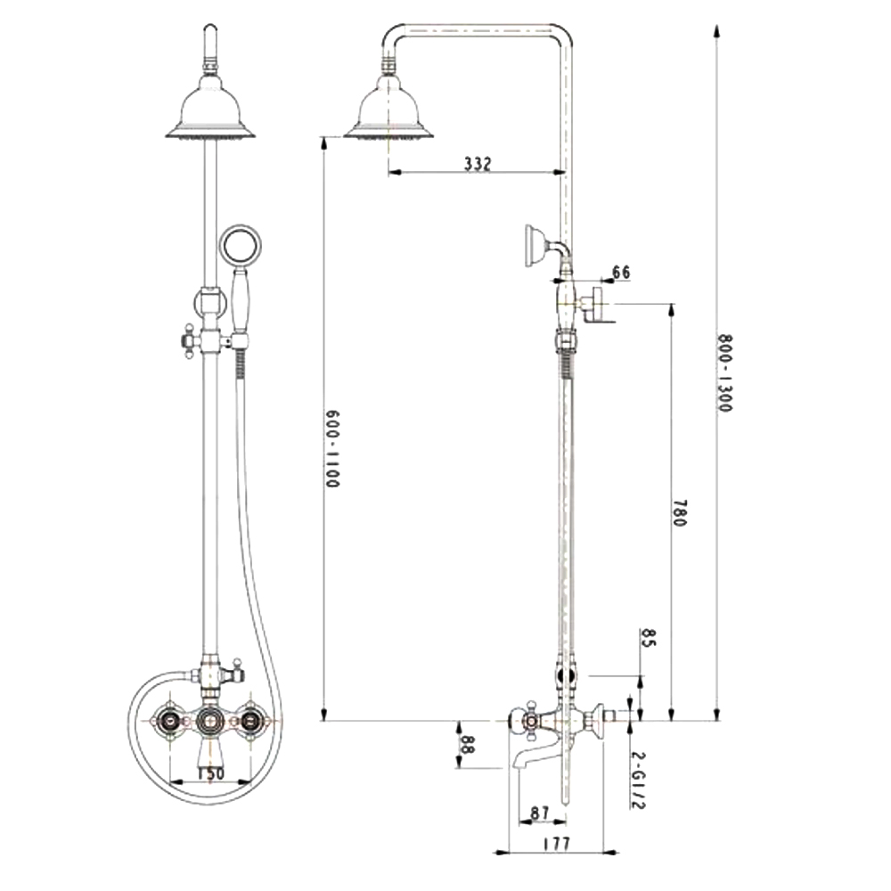 Душевая стойка Timo Nelson SX-1190 chrome хром