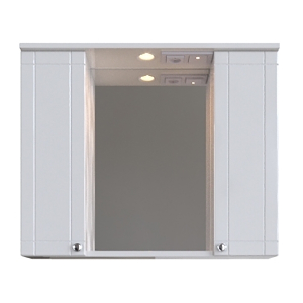 Зеркальный шкаф подвесной SanStar Lira 80 для ванной комнаты белый