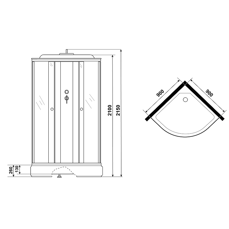 Душевая кабина Niagara Eco 90x90см NG-3504 профиль серебро