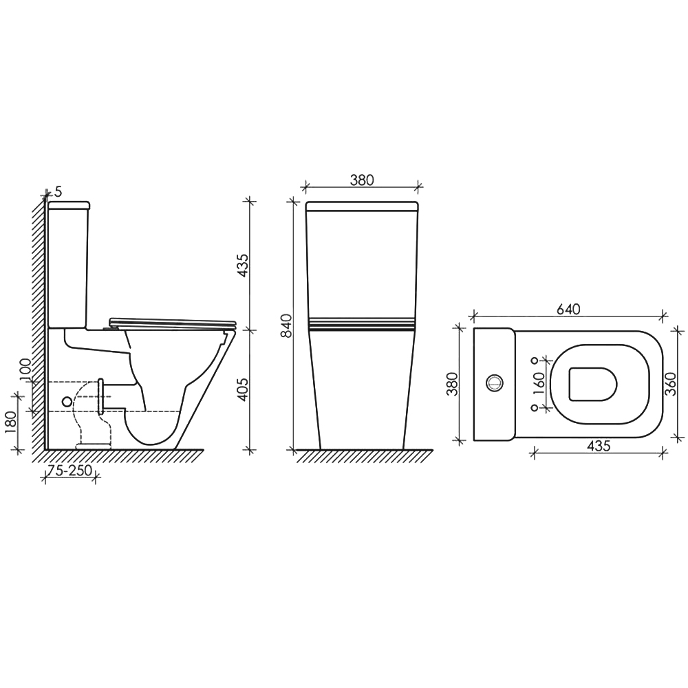 Чаша для унитаза-компакта Ceramica Nova Cubic CN1803-B