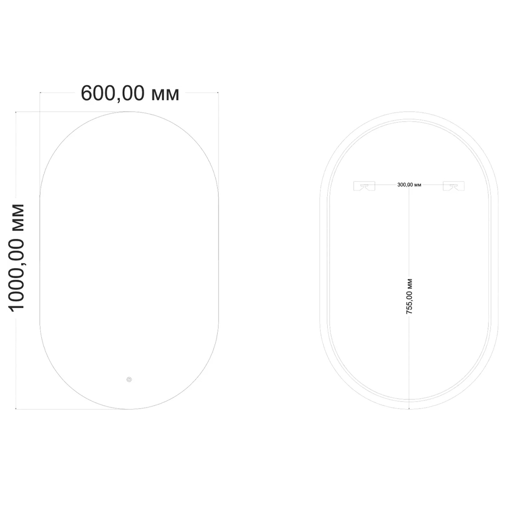 Зеркало Art&Max TORINO AM-Tor-600-1000-DS-C с подсветкой 