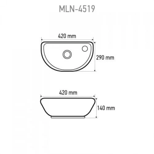 Раковина Melana 806-Т4519А правая