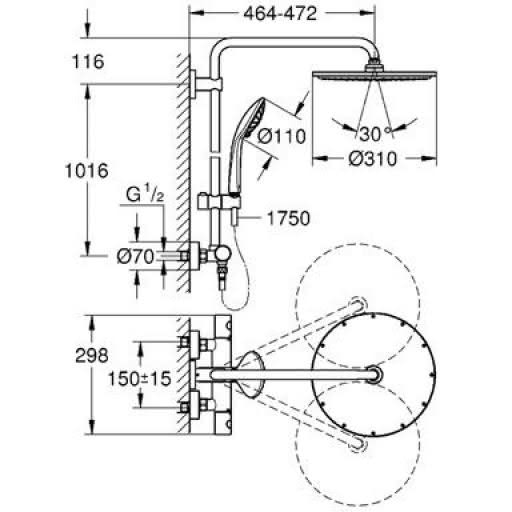 Душевая стойка Grohe Euphoria XXL System 310 26075000 хром