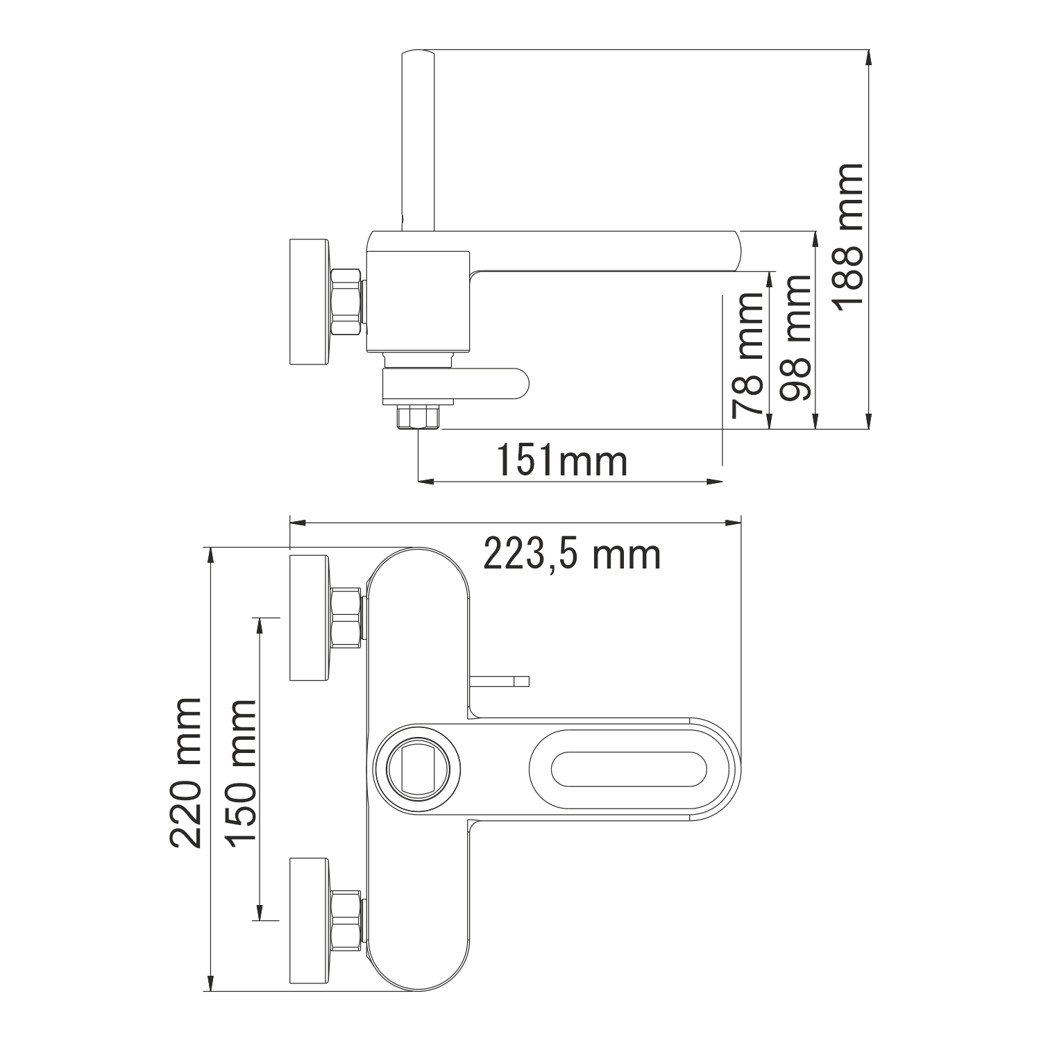 Смеситель для ванны с душем Wasserkraft Kammel 1801 хром