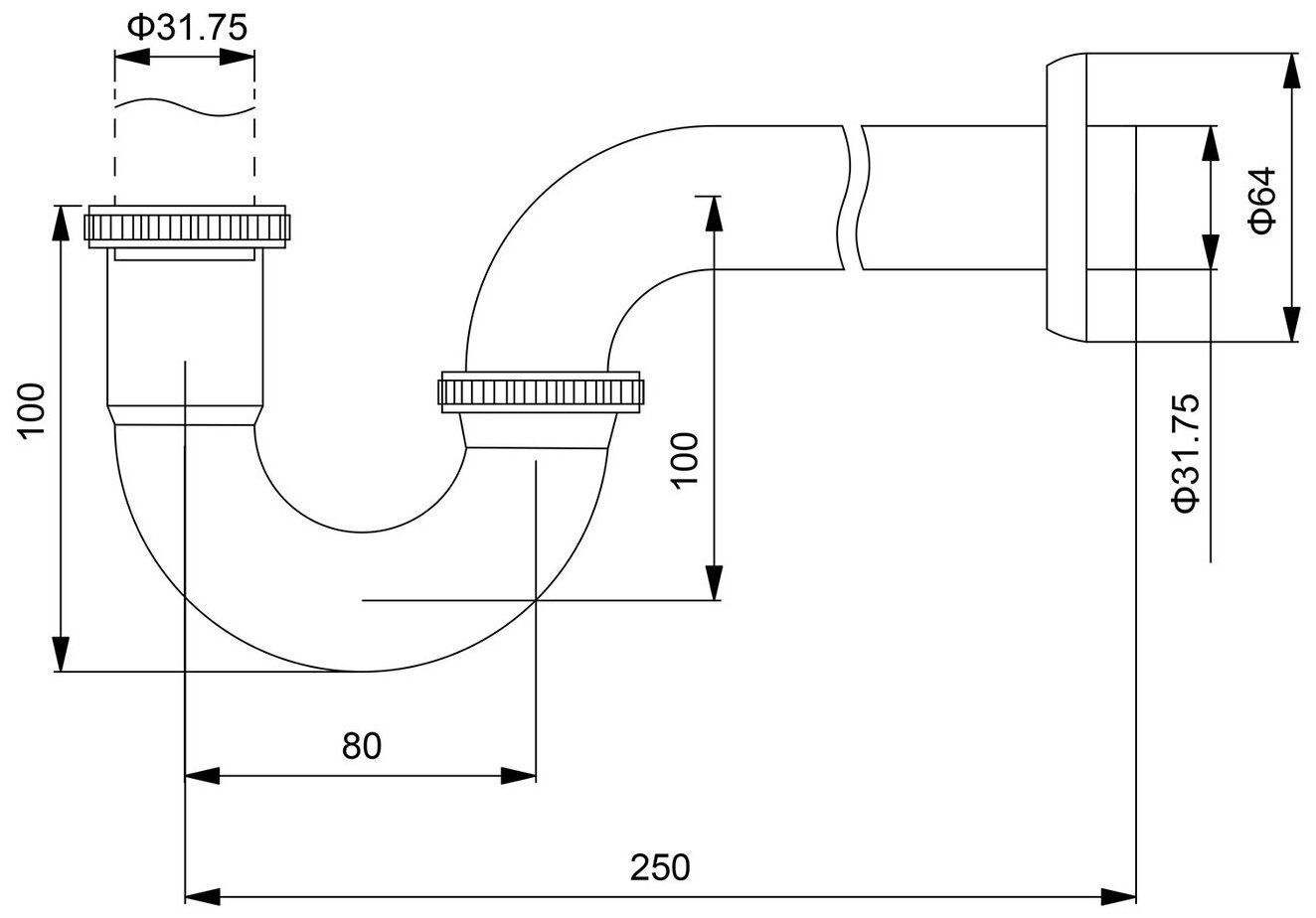 Сифон для раковины Timo 961/00L хром