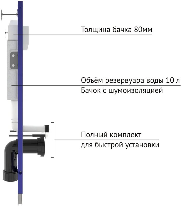 Система инсталляции для унитазов Berges Novum 040243 с кнопкой S3 хром глянцевая