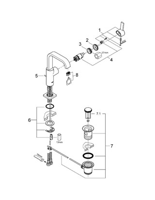 Смеситель для раковины Grohe Allure 32146000 хром