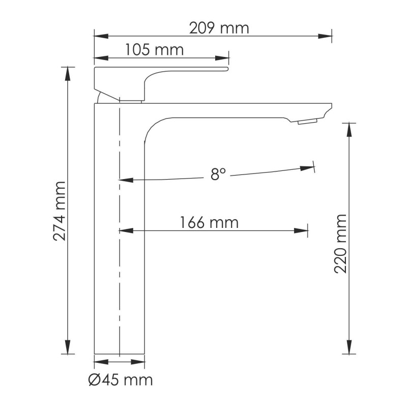 Смеситель для раковины Wasserkraft Mindel 8503H белый матовый