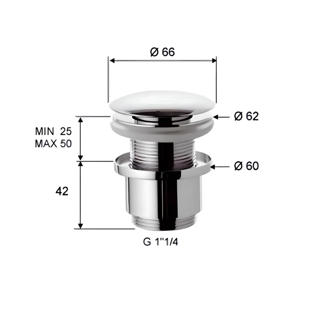 Донный клапан Remer 904CC2114BG брашированное золото