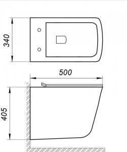 Чаша для унитаза подвесного BelBagno MARMI BB052CHR