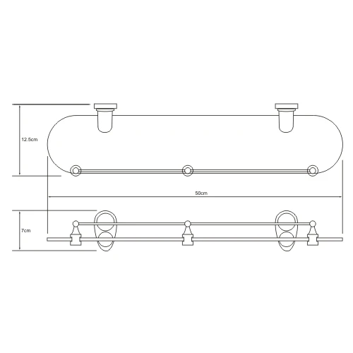 Полка Wasserkraft Main K-9244 с ограничителем, хром