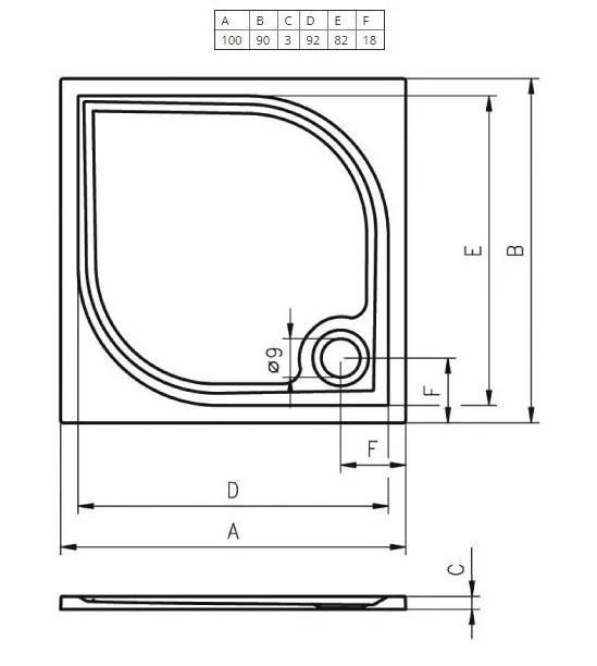 Душевой поддон Riho Kolping 90х100см D004007005 белый