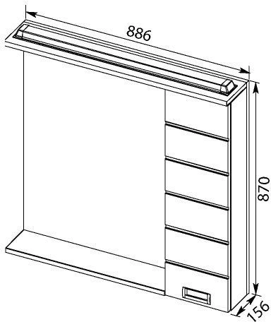 Зеркало-шкаф Aquanet Сити 90 L 158577 белый