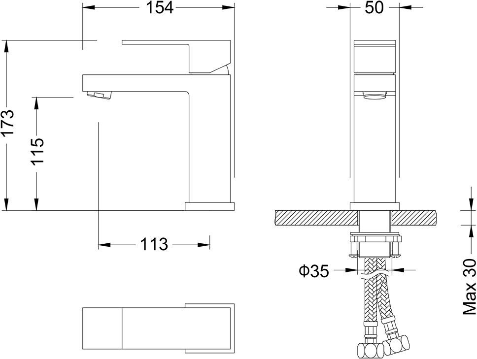 Смеситель для раковины Timo Selene 2061/03F черный матовый