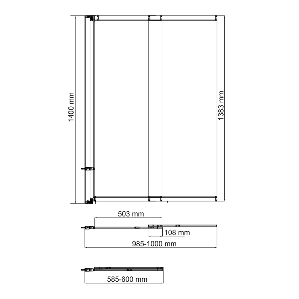 Шторка на ванну Wasserkraft Main 100x140см 41S02-100 WasserSchutz профиль хром, стекло прозрачное