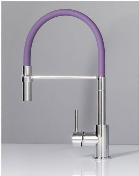 Смеситель для кухни Aquanet FF6215 фиолетовый / хром