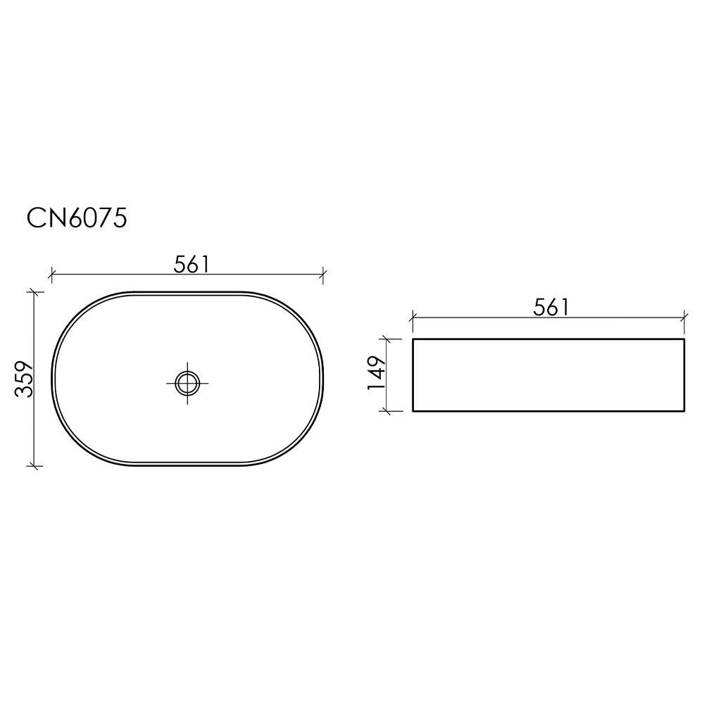 Раковина накладная Ceramica Nova Element CN6075 белая глянец