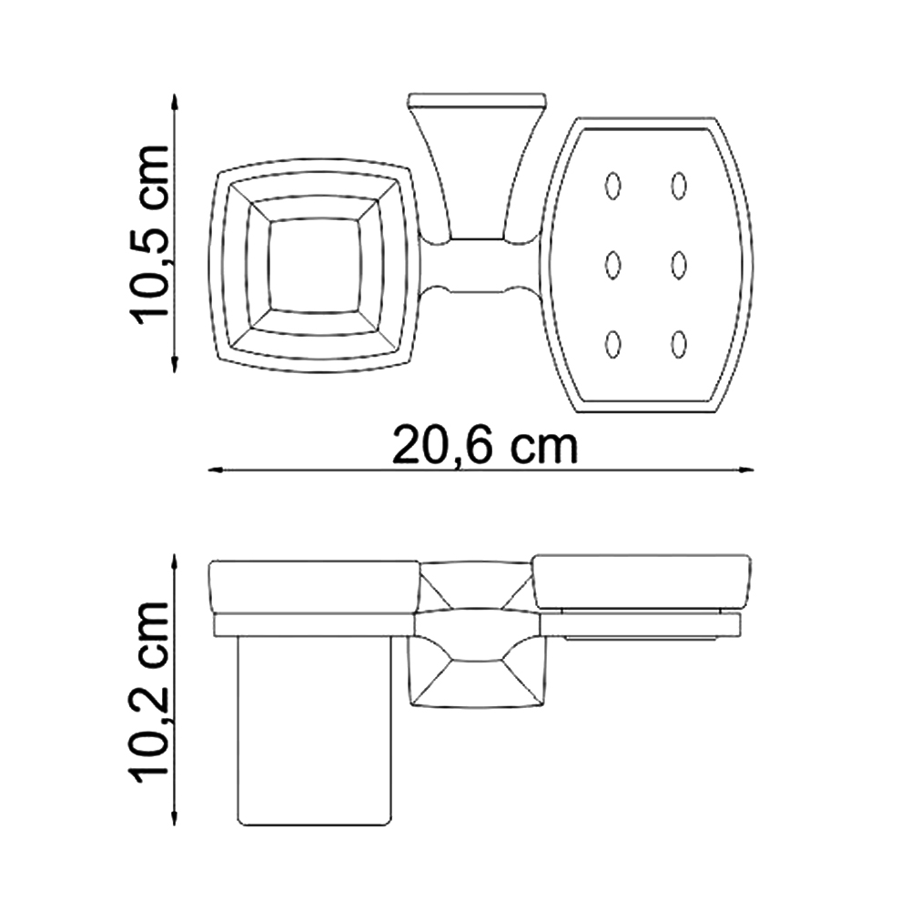 Стакан Wasserkraft Wern K-2526 с мыльницей, хром