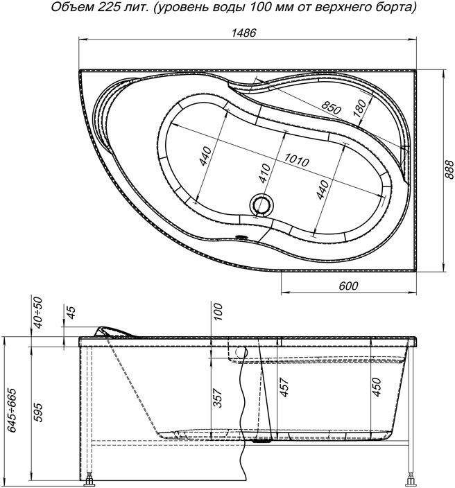 Экран Aquanet Graciosa 150см 00175949 правый, белый