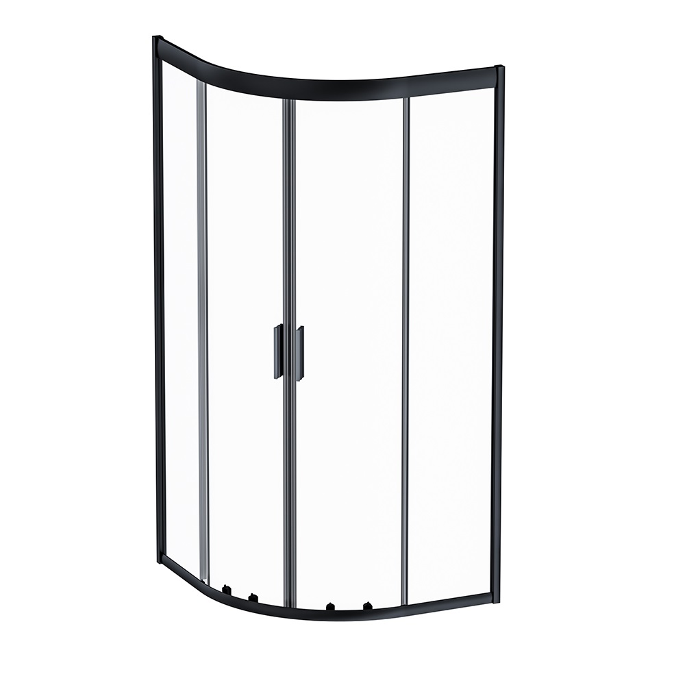 Душевой уголок AM.PM Gem 90x90см W90G-401-090BT профиль черный, стекло прозрачное