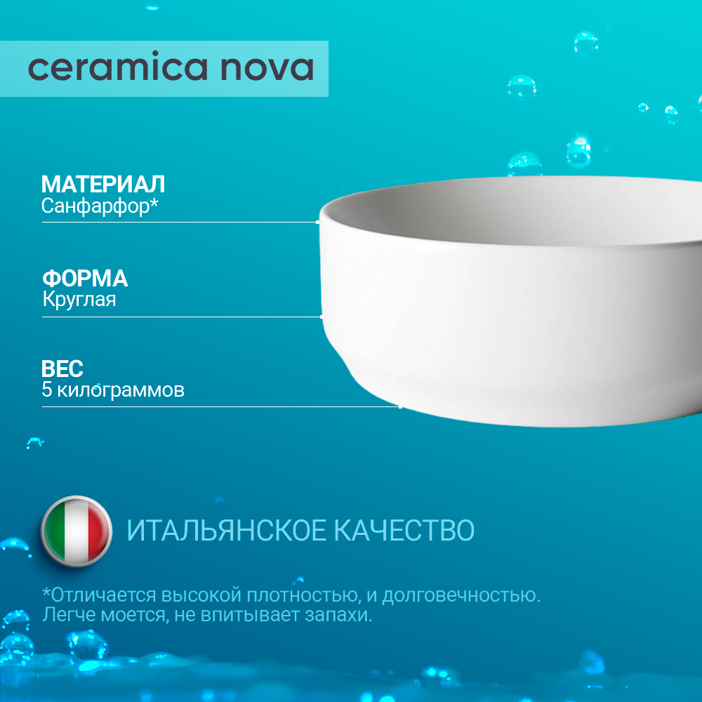 Раковина накладная Ceramica Nova Element CN6006 белая матовая