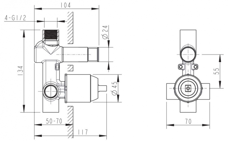 Гигиенический душ Bravat D9151BW-ENG со смесителем, черный