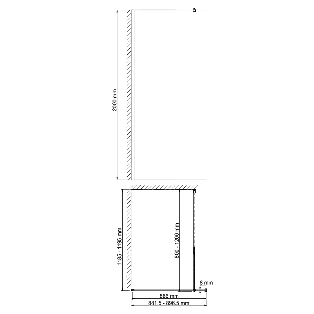 Душевая перегородка Wasserkraft Rossel 90см 28W39 профиль хром, стекло прозрачное