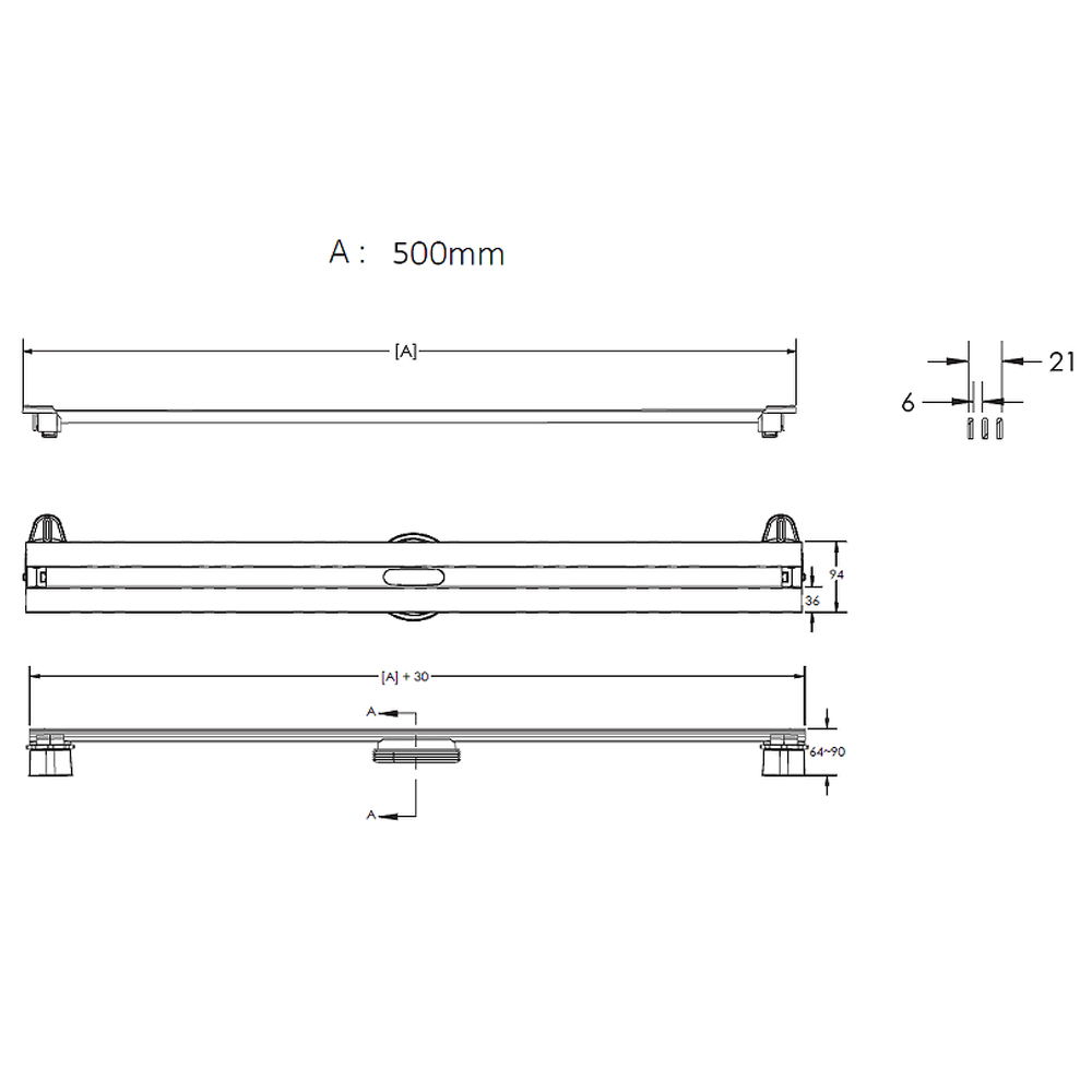 Душевой лоток Berges Super Slim 50 090178 хром матовый