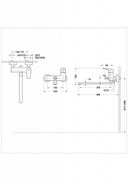 Смеситель для ванны с душем Bravat Eler F6191238CP-01L-RUS хром