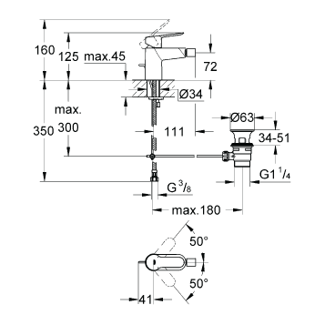 Смеситель для биде Grohe BauEdge 23331000 хром