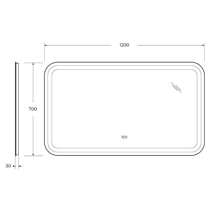 Зеркало Cezares Stylus 120 CZR-SPC-STYLUS-1200-700-TCH-WARM с подсветкой