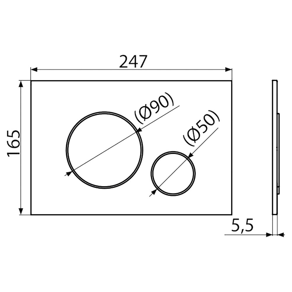 Кнопка смыва AlcaPlast THIN M678 черная матовая