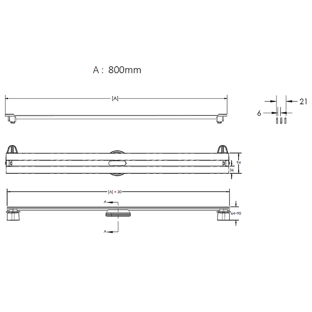 Душевой лоток Berges Super Slim 80 090054 хром матовый