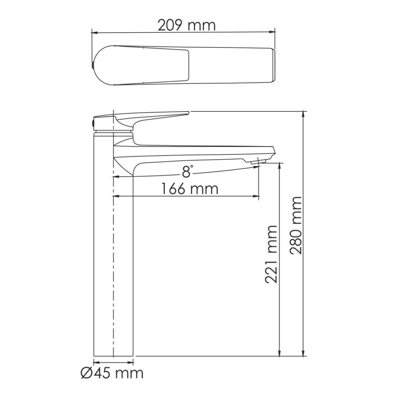 Смеситель для раковины Wasserkraft Glan 6603H черный