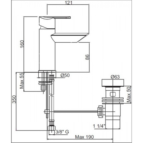 Смеситель для раковины Cezares Garda GARDA-LSM1-01-Cr хром