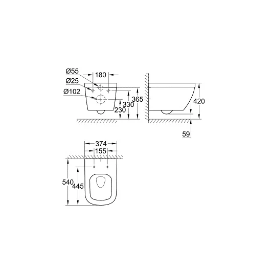 Чаша для унитаза подвесного Grohe Euro Ceramic 3932800H