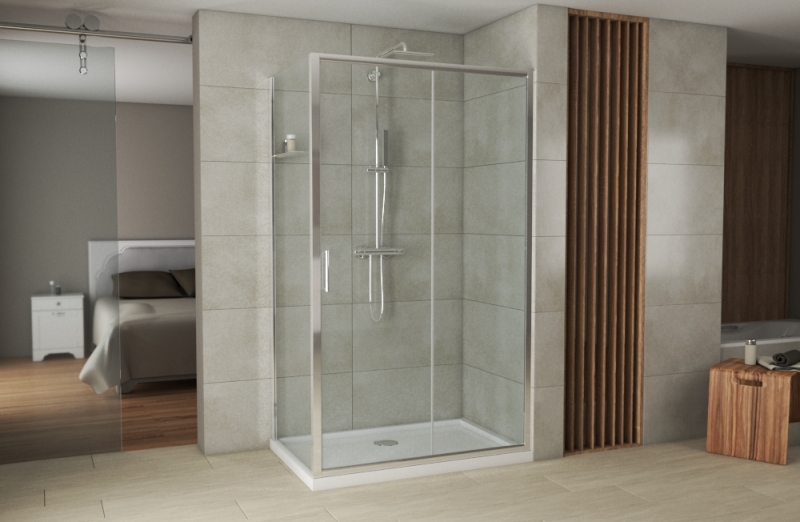 Душевой уголок Bravat Drop 120x80см BS120.3100A профиль хром, стекло прозрачное