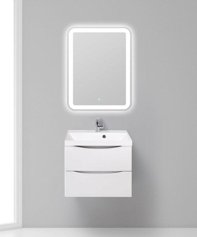 Тумба с раковиной BelBagno Marino 60 белая глянцевая