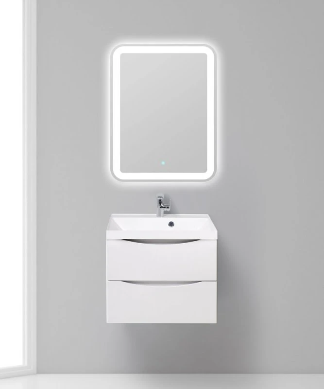 Тумба с раковиной BelBagno Marino 60 белая глянцевая