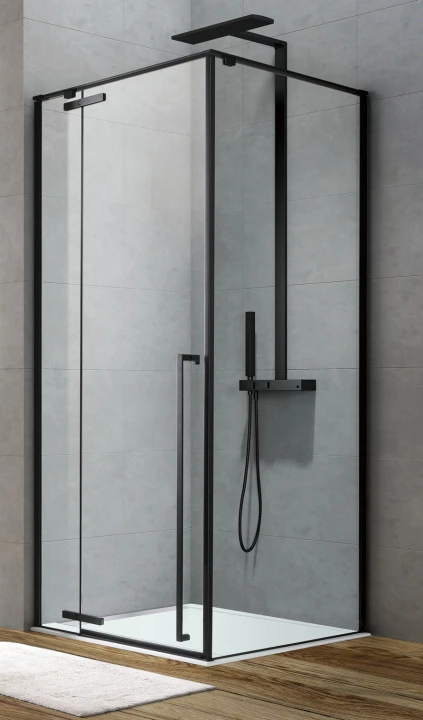 Душевой уголок Aquanet Ideal 120x90см AE-AXC92MB-S-B профиль черный, стекло пр
