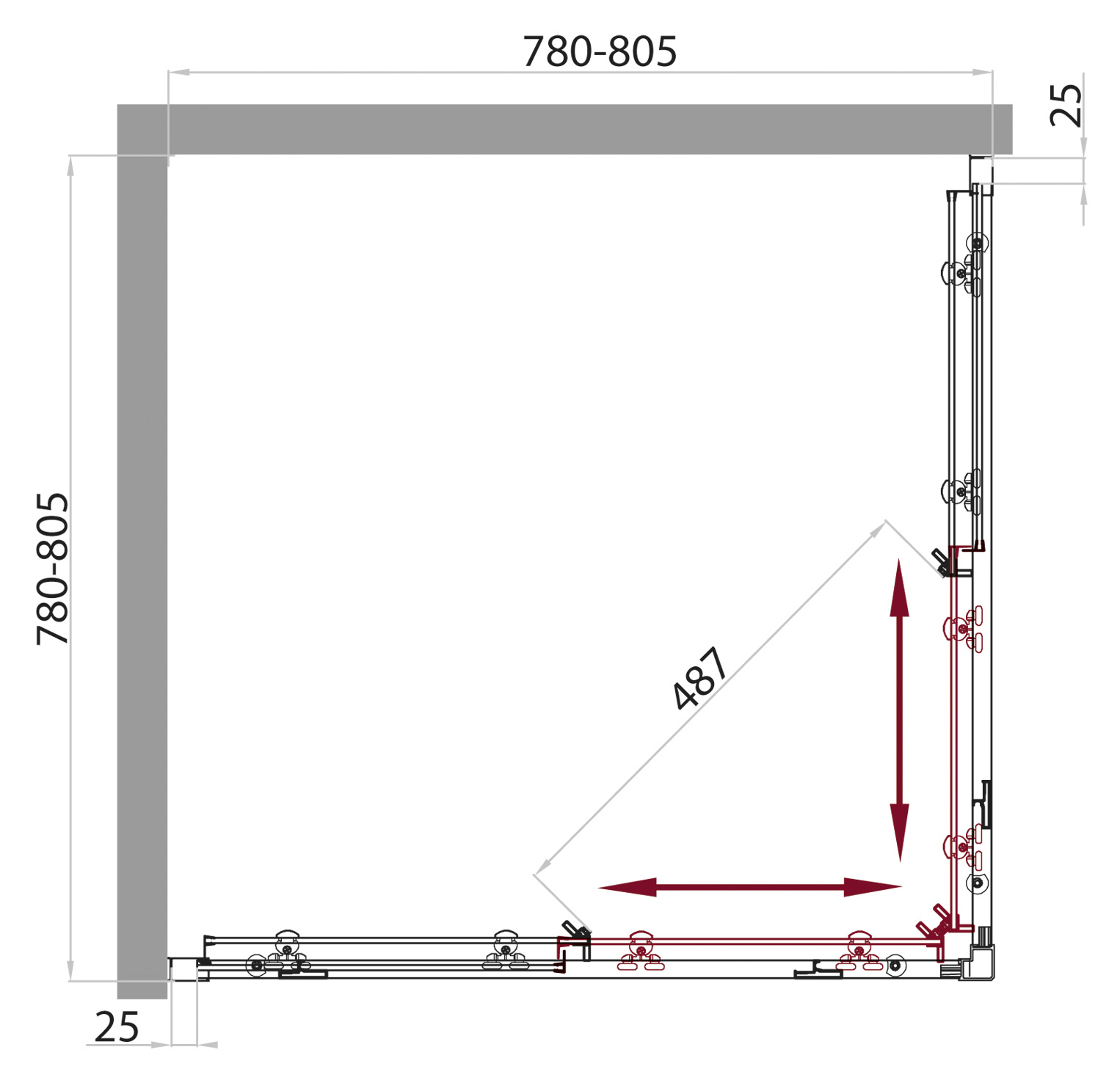 Душевой уголок BelBagno Sela 80x80см SELA-A-2-80-P-Cr профиль хром, стекло рифленое