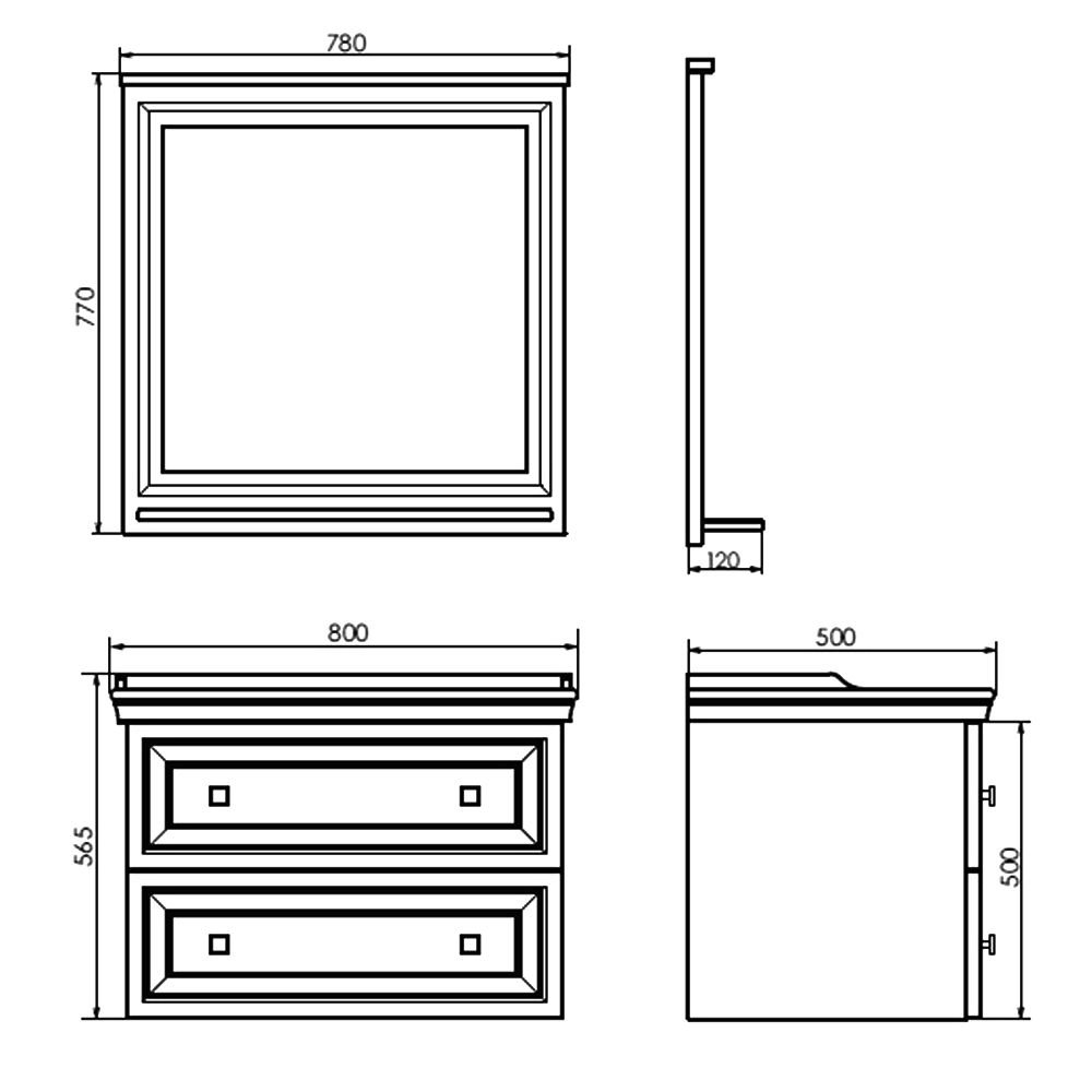 Зеркало Comforty Феррара 80 00004151059CF белое